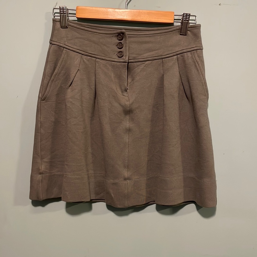 Grey pleated knit skirt Banana Republic